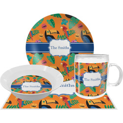 Toucans Dinner Set - Single 4 Pc Setting w/ Name or Text