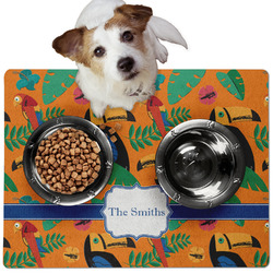 Toucans Dog Food Mat - Medium w/ Name or Text