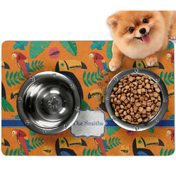 Toucans Dog Food Mat - Small w/ Name or Text