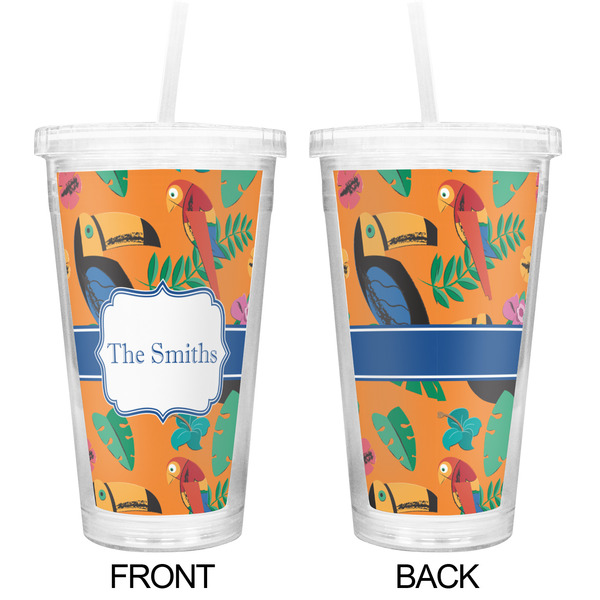 Toucans Double Wall Tumbler with Straw - Approval