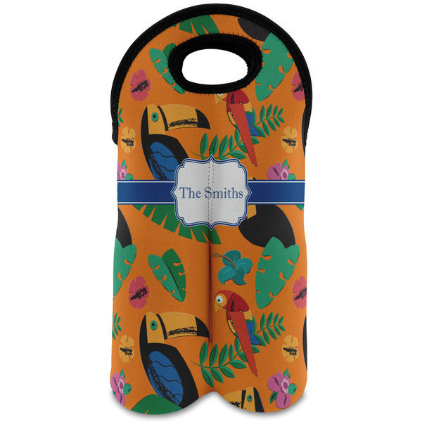 Custom Toucans Wine Tote Bag (2 Bottles) (Personalized)