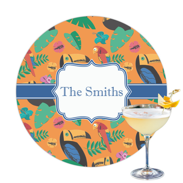 Custom Toucans Printed Drink Topper - 3.25" (Personalized)