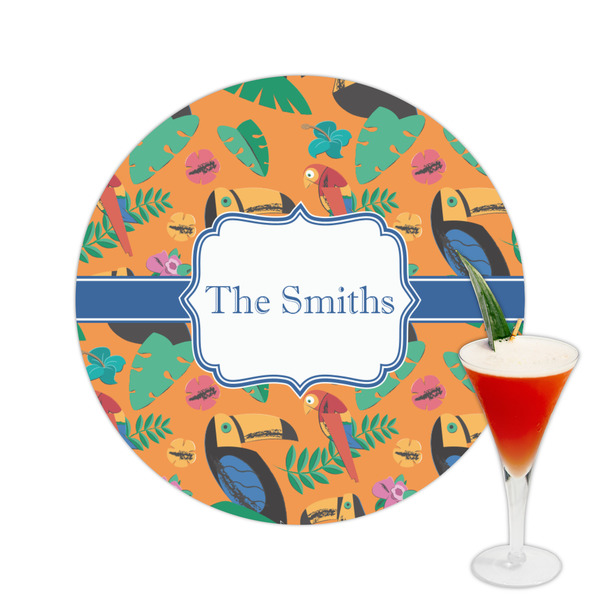 Custom Toucans Printed Drink Topper -  2.5" (Personalized)