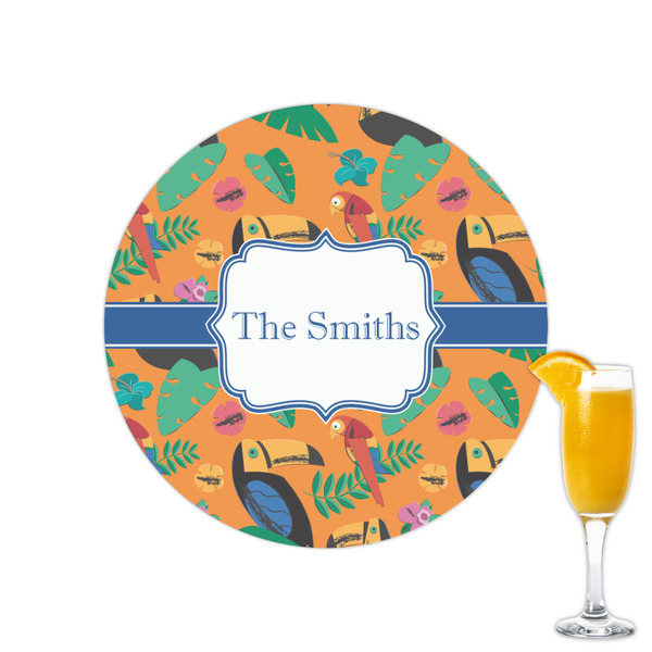 Custom Toucans Printed Drink Topper - 2.15" (Personalized)