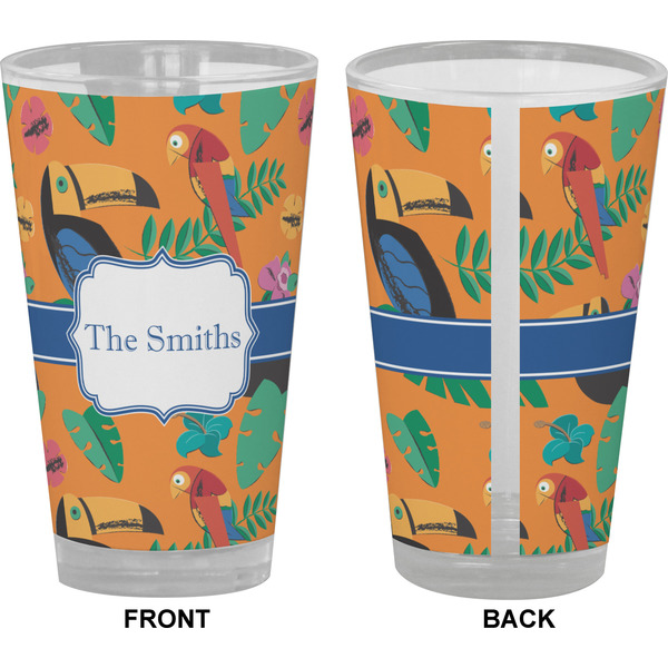 Toucans Pint Glass - Full Color - Front & Back Views