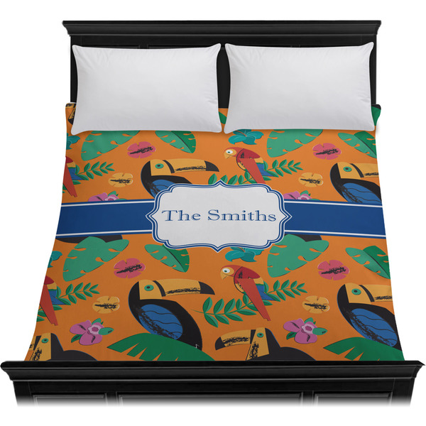 Toucans Duvet Cover - Queen - On Bed - No Prop