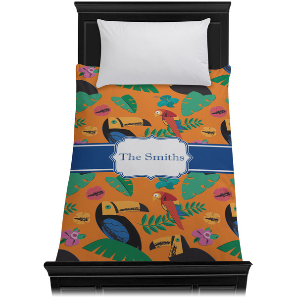 Toucans Duvet Cover - Twin - On Bed - No Prop