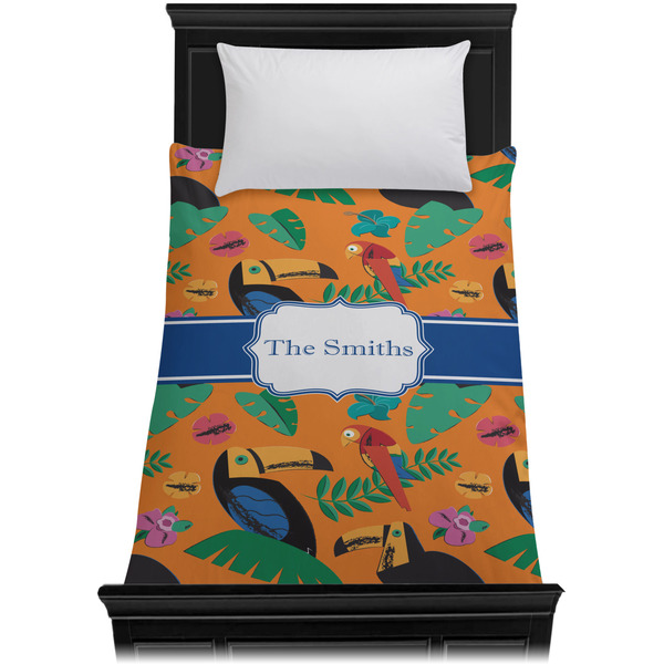 Toucans Duvet Cover - Twin XL - On Bed - No Prop