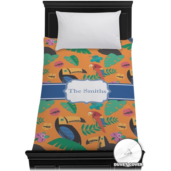 Custom Toucans Duvet Cover - Twin (Personalized)
