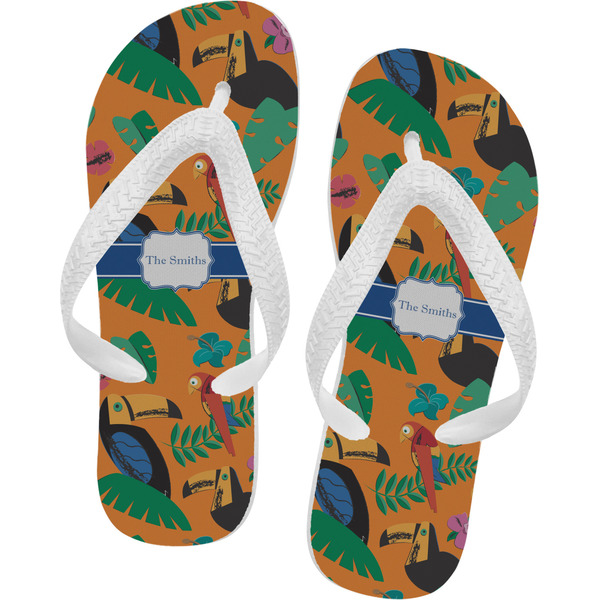 Custom Toucans Flip Flops - Large (Personalized)