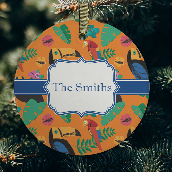 Toucans Frosted Glass Ornament - Round (Lifestyle)