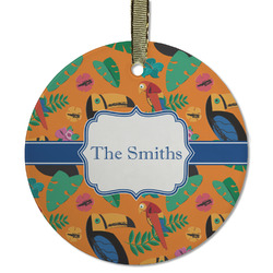 Toucans Flat Glass Ornament - Round w/ Name or Text