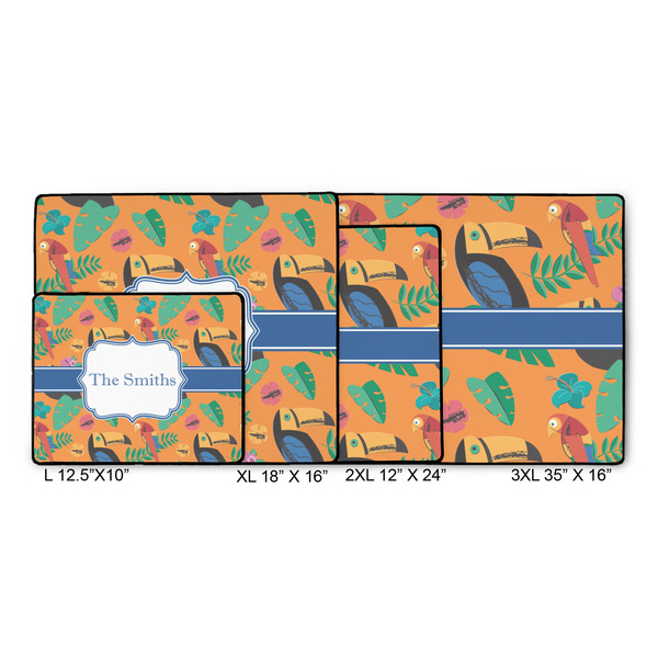 Toucans Gaming Mats - SIZE CHART