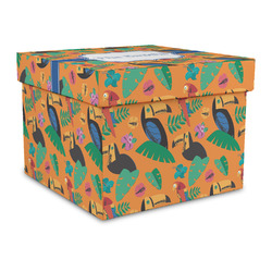Toucans Gift Box with Lid - Canvas Wrapped - Large (Personalized)