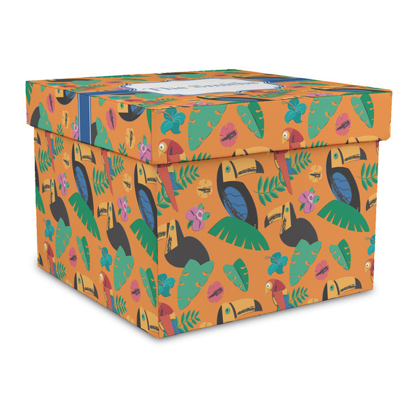 Custom Toucans Gift Box with Lid - Canvas Wrapped - Large (Personalized)