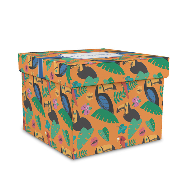 Custom Toucans Gift Box with Lid - Canvas Wrapped - Medium (Personalized)