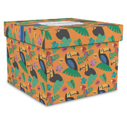 Toucans Gift Box with Lid - Canvas Wrapped - X-Large (Personalized)