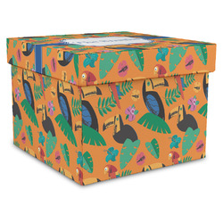 Toucans Gift Box with Lid - Canvas Wrapped - XX-Large (Personalized)