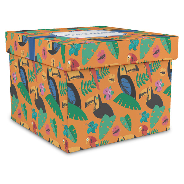 Custom Toucans Gift Box with Lid - Canvas Wrapped - XX-Large (Personalized)