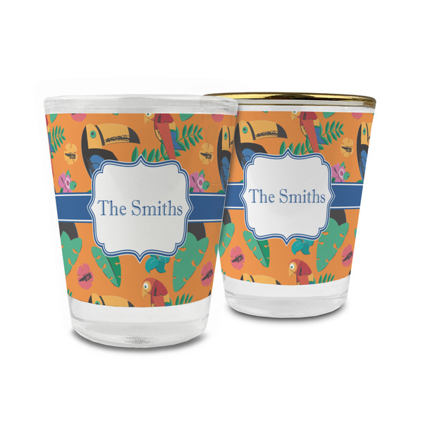 Custom Toucans Glass Shot Glass - 1.5 oz (Personalized)