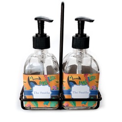Toucans Glass Soap & Lotion Bottle Set (Personalized)