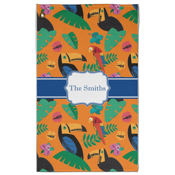 Custom Toucans Golf Towel - Poly-Cotton Blend w/ Name or Text