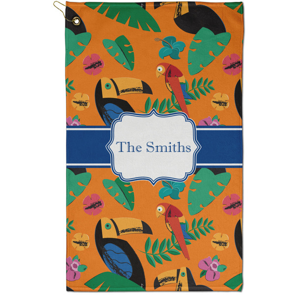 Custom Toucans Golf Towel - Poly-Cotton Blend - Small w/ Name or Text