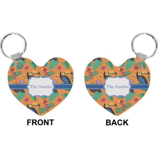 Toucans Heart Keychain (Front + Back)
