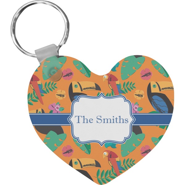 Custom Toucans Heart Plastic Keychain w/ Name or Text