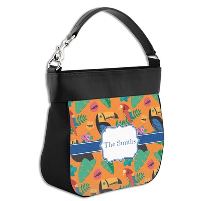 Toucans Hobo Purse w/ Genuine Leather Trim w/ Name or Text