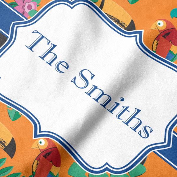 Toucans Hooded Baby Towel- Detail Close Up