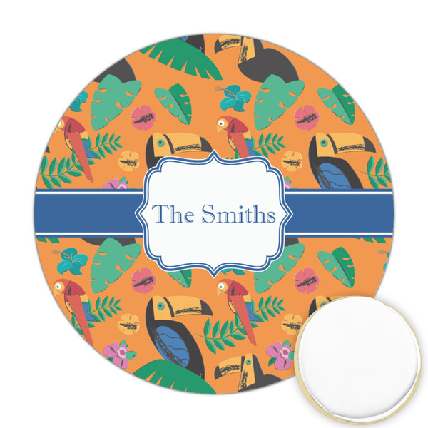 Custom Toucans Printed Cookie Topper - 2.5" (Personalized)