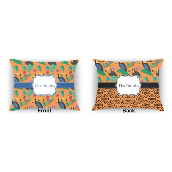 Toucans  Indoor Rectangular Burlap Pillow (Front and Back)
