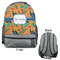 Toucans Large Backpack - Gray - Front & Back View