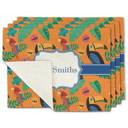 Toucans Single-Sided Linen Placemat - Set of 4 w/ Name or Text