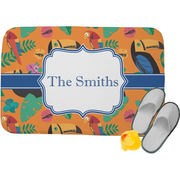 Custom Toucans Memory Foam Bath Mat (Personalized)