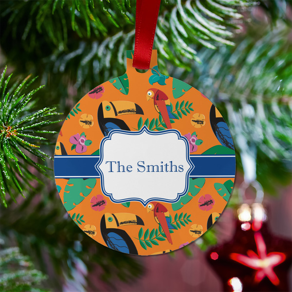 Toucans Metal Ball Ornament - Lifestyle