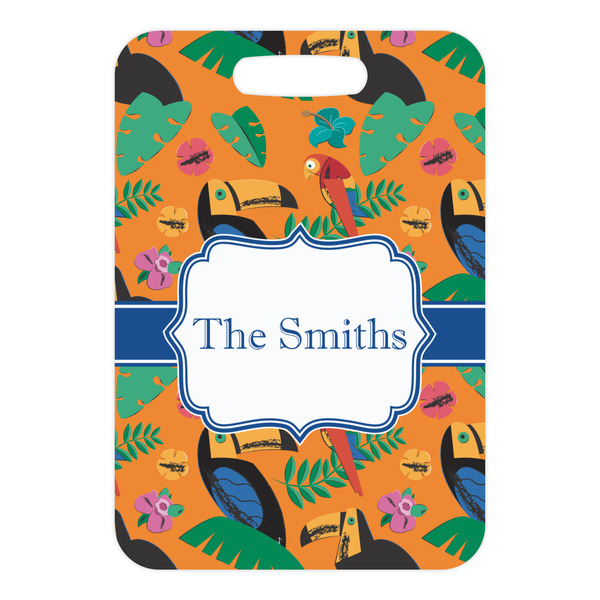 Toucans Metal Luggage Tag - Front Without Strap