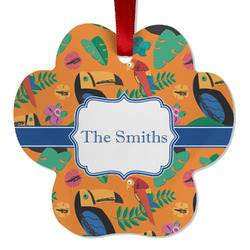 Toucans Metal Paw Ornament - Double Sided w/ Name or Text