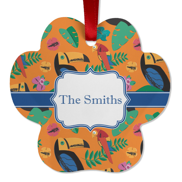 Custom Toucans Metal Paw Ornament - Double Sided w/ Name or Text