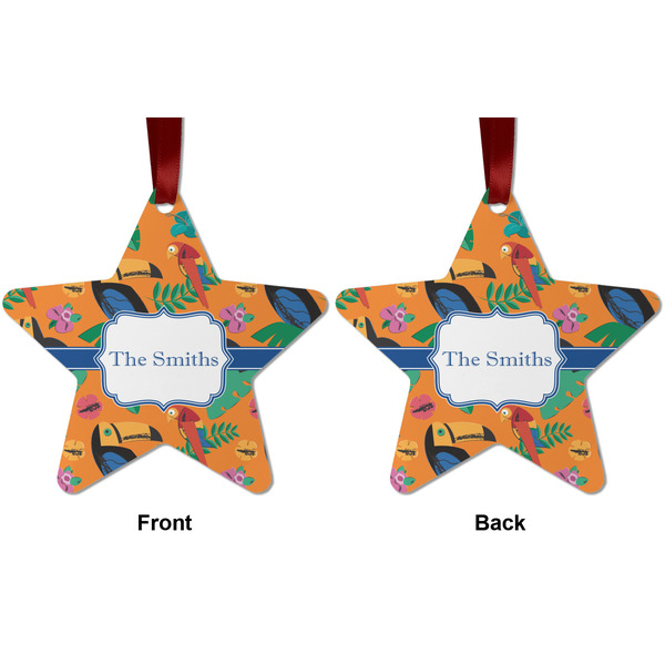 Toucans Metal Star Ornament - Front and Back