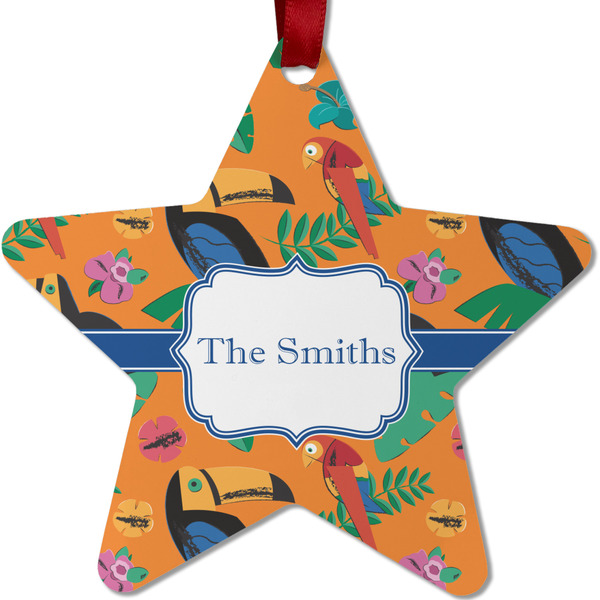 Custom Toucans Metal Star Ornament - Double Sided w/ Name or Text