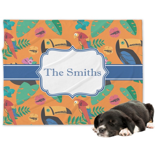 Custom Toucans Dog Blanket - Large (Personalized)