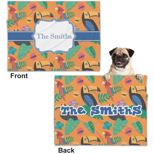 Toucans Microfleece Dog Blanket - Regular - Front & Back