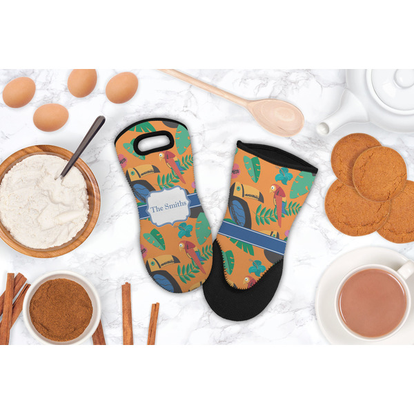 Toucans Neoprene Oven Mitt - Lifestyle Image