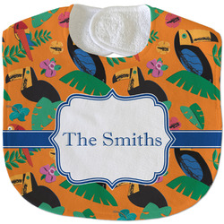 Toucans Velour Baby Bib w/ Name or Text