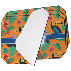 Toucans Dining Table Mat - Octagon - Set of 4 (Single-Sided) w/ Name or Text