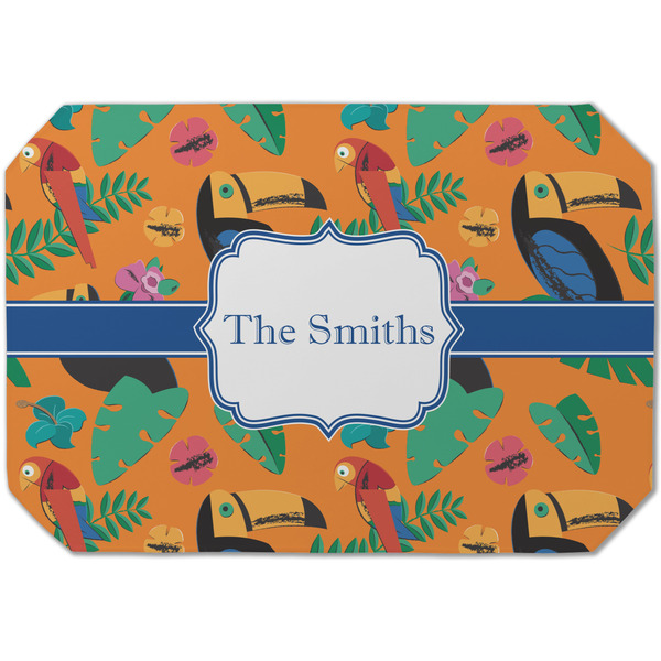 Custom Toucans Dining Table Mat - Octagon (Single-Sided) w/ Name or Text