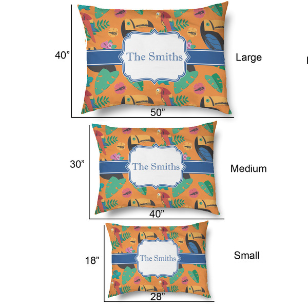 Toucans Outdoor Dog Beds - SIZE CHART