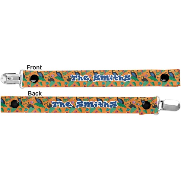 Toucans Pacifier Clip - Front and Back